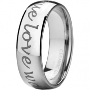 True Love Waits Tungsten Carbide Ring by CERAMIC GESTALT®. 8mm width. Celebrity Design and Comfort Fit. Size 11 (avail. 5 to 14) - RT8TREL11