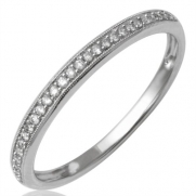 10k White Gold Diamond Wedding/Anniversary Ring Band (GH, I2-I3, 0.11 carat)