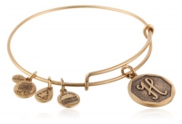 Alex and Ani Russian Gold Initial H Expandable Wire Bangle Bracelet, 7.25