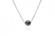 AA+ Quality, 9-10mm, Cherish Collection Tahitian Baroque Pearl Pendant/Necklace, 18 inches, 14k White Gold