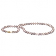 AA+ Quality, 6.5-7.0 mm Lavender Freshwater Pearl Necklace, 18-inch, 14k White Gold Clasp