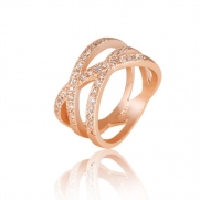 Fashion Plaza Use Swarovski Crystal 18K Gold Plated Wedding Engagement Ring R285 Size 8