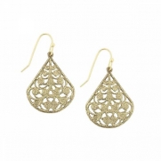 1928 Jewelry Brass Tone Vine Earrings