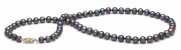 AAA Quality, 6.5-7mm Black Freshwater Pearl Necklace, 18-inch, 14k Yellow Gold