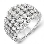 3.25 Carat (ctw) 14k White Gold Round Diamond Ladies Cocktail Right Hand Statement Ring (Size 7.5)