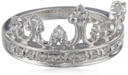 Sterling Silver Clear Crystal Crown Ring, Size 7
