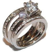 Edwin Earls 3 Piece Wedding Ring Set Sterling Silver (5)