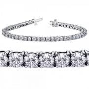 5.00 CT TW 4 Prong Round Diamond Tennis Bracelet in 14k White Gold (G-color/SI1-clarity)
