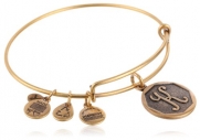 Alex and Ani Russian Gold Initial K Expandable Wire Bangle Bracelet, 7.25