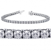 4.00 CT TW 4 Prong Round Diamond Tennis Bracelet in 14k White Gold (G-color/SI1-clarity)