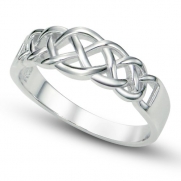 925 Sterling Silver Celtic Knot Band Ring Sz 9
