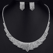 Neoglory Elegant Extravagant Wedding Jewelry Sets for Bride Rhinestone Necklace & Earrings Sets