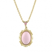 1928 Jewelry Flora Pastel Pink Pendant Necklace