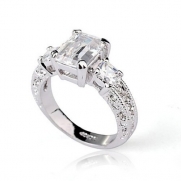 Fashion Plaza 18k White Gold Plated Use Swarovski Crystal Engagement Wedding Spark Ring R023 (10)