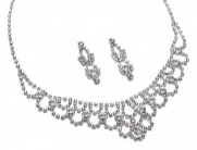 USABride Dazzling Rhinestone Crystal Necklace & Earring Jewelry Set 539