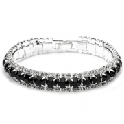 USABride Sparkling Black Rhinestone Bracelet, Special Occasion Jewelry 1560 BL