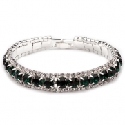 USABride Sparkling Green Rhinestone Bracelet, Special Occasion Jewelry 1560 GR