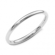 Sterling Silver 2MM High Polish Plain Dome Tarnish Resistant Comfort Fit Wedding Band Ring Sz 5