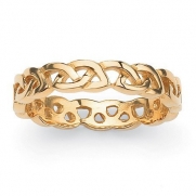 PalmBeach Jewelry 503736 Link-Style Wedding Band in Gold Ion-Plated Stainless Steel - Size 6