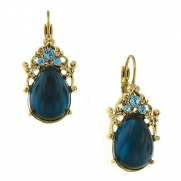 1928 Jewelry Summer Blue Rococo Drop Earrings