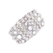 Bridal Wedding Jewelry Beautiful Chic Crystal Rhinestone Stretch Bracelet Silver