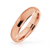 Bling Jewelry Unisex Rose Gold Plated Tungsten Wedding Band Ring Comfort Fit 4mm