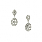 1928 Jewelry Stardust Scalloped Post Oval Drop Earrings