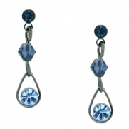 1928 Jewelry Blue Teardrop Dangle Earrings