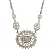 1928 Jewelry Stardust Silver Trio Woven Pendant Necklace