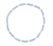 Stretch Crystal and Heishi Bead Anklet - Light Blue (A91)