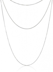 Sterling Silver 16, 20, and 30 Box Chain Necklace Set
