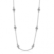 BERRICLE Sterling Silver Cubic Zirconia CZ By The Yard Necklace Chain 16 plus 2 inch