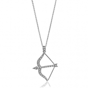BERRICLE Bow and Arrow Archery Sterling Silver Pendant Necklace