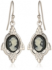 1928 Jewelry Embellish Vintage-Inspired Cameo Drop Earrings