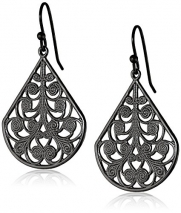 1928 Jewelry Hematite-Color Vine Earrings