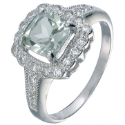 Sterling Silver Green Amethyst Ring (1.40 CT) In Size 5