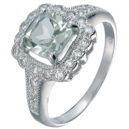 Sterling Silver Green Amethyst Ring (1.40 CT) In Size 6