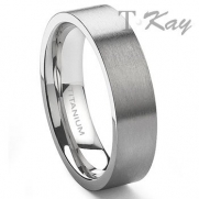 Titanium 6mm Wedding Band Ring Sz 7.0 SN#d241