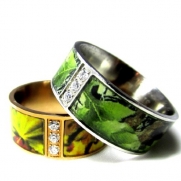 His & Hers Camouflage Army Camo Hunting STAINLESS STEEL Wedding rings set. AVAILABLE SIZES men's 7,8,9,10,11,12; women's set: 7,8,9,10,11,12,13. CONTACT US BY EMAIL THROUGH AMAZON WITH SIZES AFTER PURCHASE!