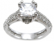Princess Cut Cubic Zirconia CZ Promise Engagement Ring for Women Size 6