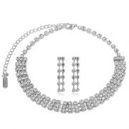 BERRICLE Rhinestone Women Wedding Bridal Fashion Jewelry Set