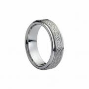 6mm Men's or Ladies Tungsten Carbide Ring Wedding Band with Laser Engraved Celtic Knot Design Sizes  5 -15 Including Half Sizes  Please E-mail After Purchase , Size 5