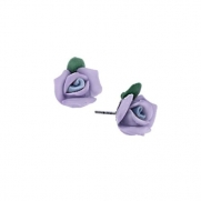 1928 Jewelry Porcelain Rose Lavender Porcelain Rose Earrings