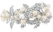 Nina 'Hallie' Chunky Pearl Line Ivory and Silver Bracelet, 6.5