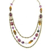 1928 Jewelry Bourges Purple Hues Beaded Layered Necklace