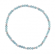 Stretch Crystal and Heishi Bead Anklet - Denim Blue (A66)