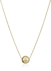 14k Yellow Gold Bead Pendant Necklace, 18