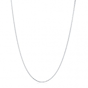 BERRICLE Italian Rhodium Plated 925 Sterling Silver Fashion Flat Marina Chain Necklace 1.5mm 22 Inch