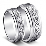  Free Laser Engraving  His & Her's 8MM/6MM Tungsten Carbide Wedding Band Ring Set w/Laser Etched Celtic Design (Available Sizes 5-14 Including Half Sizes) Please e-mail sizes