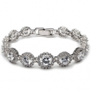 USABride Cubic Zirconia Pave Link Bracelet CZ Jewelry 1542